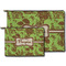 Green & Brown Toile Zippered Pouches - Size Comparison