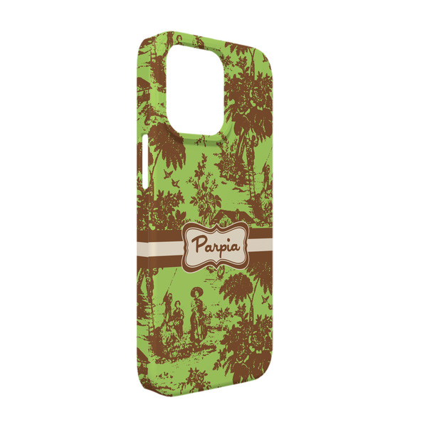 Custom Green & Brown Toile iPhone Case - Plastic - iPhone 13 (Personalized)
