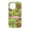 Green & Brown Toile iPhone 13 Case - Back
