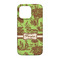Green & Brown Toile iPhone 13 Pro Case - Back