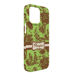 Green & Brown Toile iPhone Case - Plastic - iPhone 13 Pro Max (Personalized)