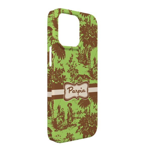 Custom Green & Brown Toile iPhone Case - Plastic - iPhone 13 Pro Max (Personalized)