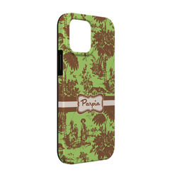 Green & Brown Toile iPhone Case - Rubber Lined - iPhone 13 (Personalized)