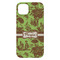 Green & Brown Toile iPhone 14 Plus Case - Back