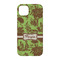Green & Brown Toile iPhone 14 Pro Case - Back