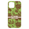 Green & Brown Toile iPhone 15 Plus Case - Back