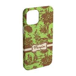Green & Brown Toile iPhone Case - Plastic - iPhone 15 Pro (Personalized)