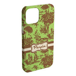 Green & Brown Toile iPhone Case - Plastic - iPhone 15 Pro Max (Personalized)