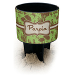 Green & Brown Toile Black Beach Spiker Drink Holder (Personalized)