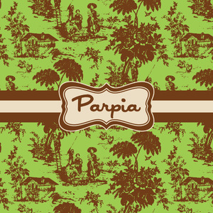Green & Brown Toile