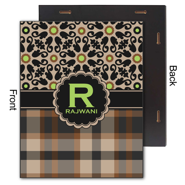 Moroccan Mosaic & Plaid 11x14 Wood Print - Front & Back View