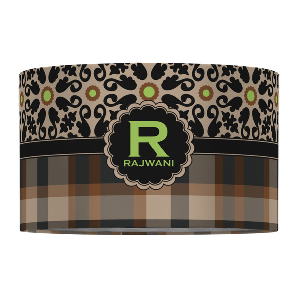 Moroccan Mosaic & Plaid 12" Drum Lampshade - FRONT (Fabric)