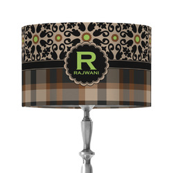 Moroccan Mosaic & Plaid 12" Drum Lamp Shade - Fabric (Personalized)