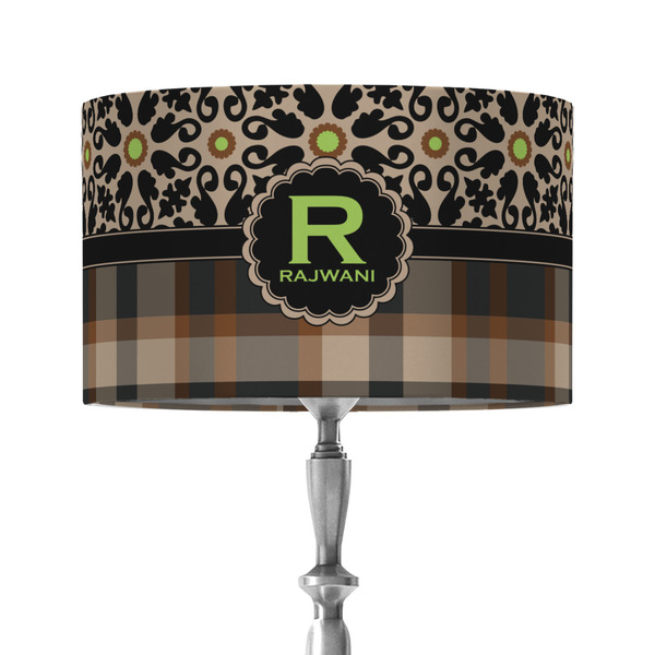 Custom Moroccan Mosaic & Plaid 12" Drum Lamp Shade - Fabric (Personalized)