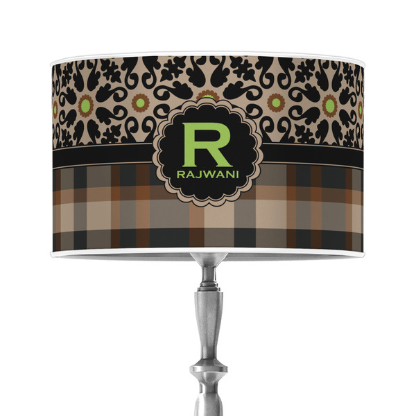 Custom Moroccan Mosaic & Plaid 12" Drum Lamp Shade - Poly-film (Personalized)