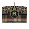 Moroccan Mosaic & Plaid 12" Drum Pendant Lamp - Fabric (Personalized)