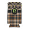 Moroccan Mosaic & Plaid Can Cooler (tall 12 oz) (Personalized)