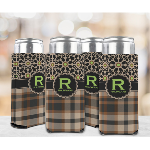 Moroccan Mosaic & Plaid 12oz Tall Can Sleeve - Set of 4 - LIFESTYLE