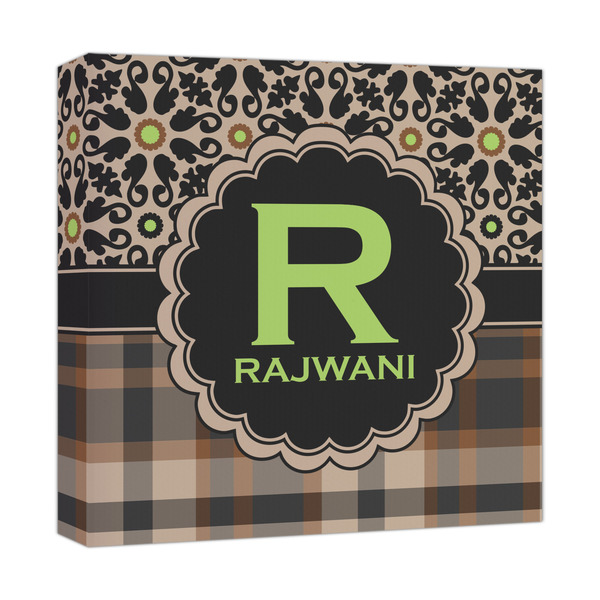 Custom Moroccan Mosaic & Plaid Canvas Print - 12x12 (Personalized)