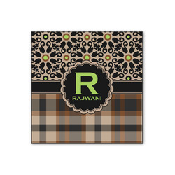 Moroccan Mosaic & Plaid Wood Print - 12x12 (Personalized)