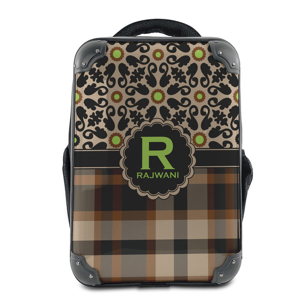 Custom Moroccan Mosaic & Plaid 15" Hard Shell Backpack (Personalized)