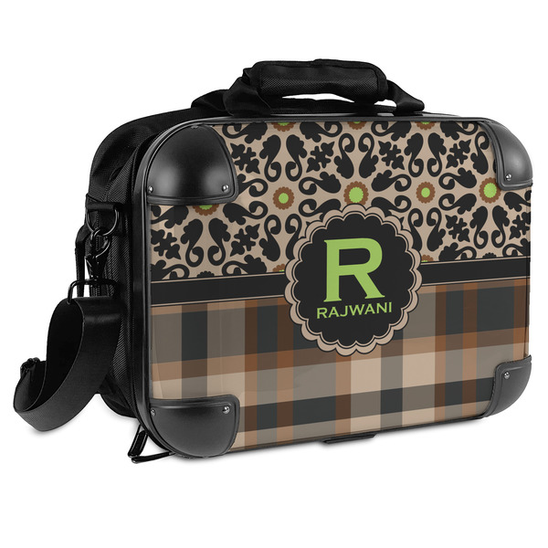 Custom Moroccan Mosaic & Plaid Hard Shell Briefcase (Personalized)