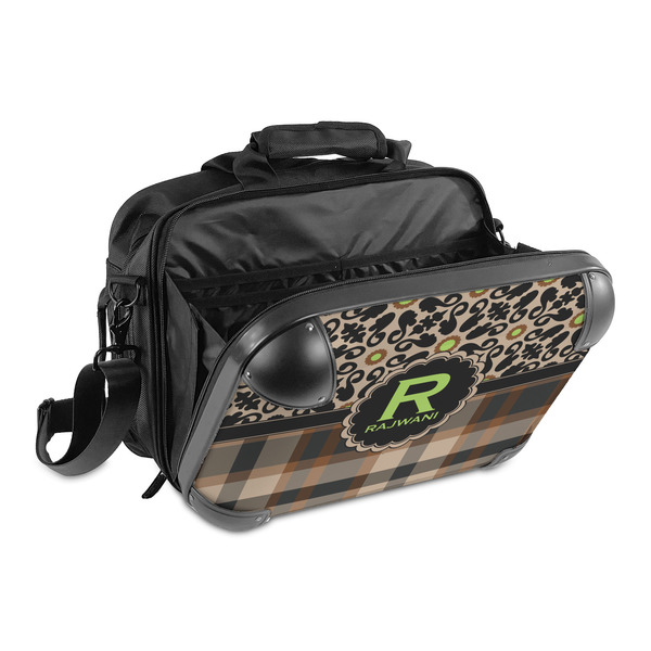 Moroccan Mosaic & Plaid 15" Hard Shell Briefcase - Open