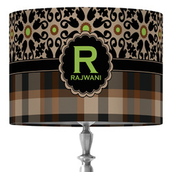 Moroccan Mosaic & Plaid 16" Drum Lamp Shade - Fabric (Personalized)