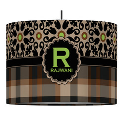 Moroccan Mosaic & Plaid Drum Pendant Lamp (Personalized)