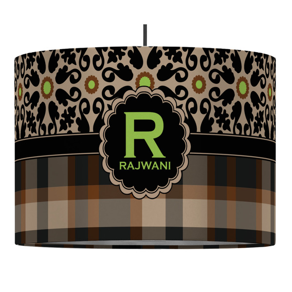 Moroccan Mosaic & Plaid 16" Drum Lampshade - PENDANT (Fabric)