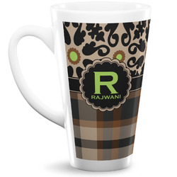 Moroccan Mosaic & Plaid Latte Mug (Personalized)