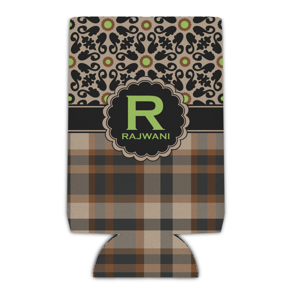 Custom Moroccan Mosaic & Plaid Can Cooler (16 oz) (Personalized)