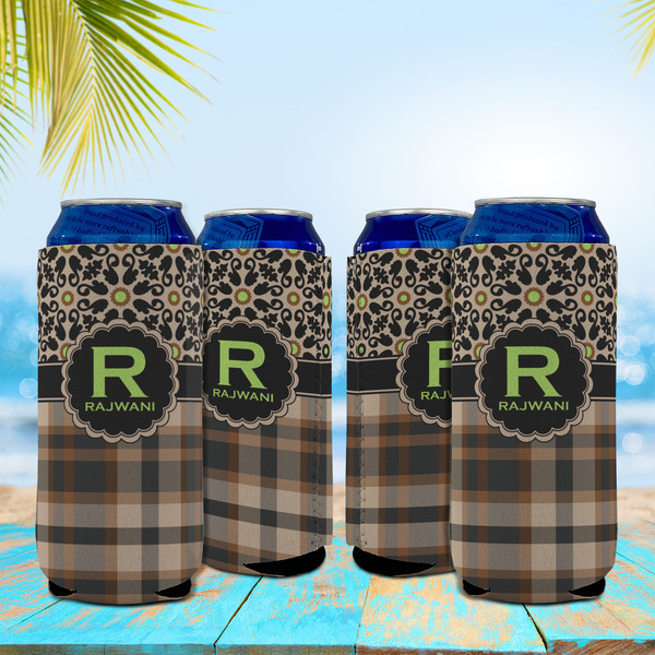 Moroccan Mosaic & Plaid 16oz Can Sleeve - Set of 4 - LIFESTYLE