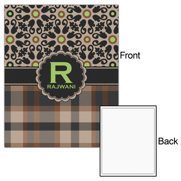 Moroccan Mosaic & Plaid 16x20 - Matte Poster - Front & Back