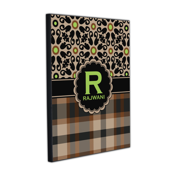 Moroccan Mosaic & Plaid 16x20 Wood Print - Angle View