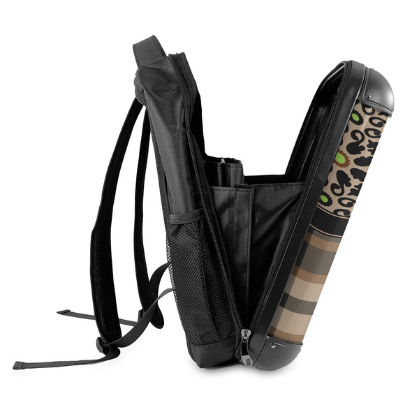 Moroccan Mosaic & Plaid 18" Hard Shell Backpacks - SIDE OPEN