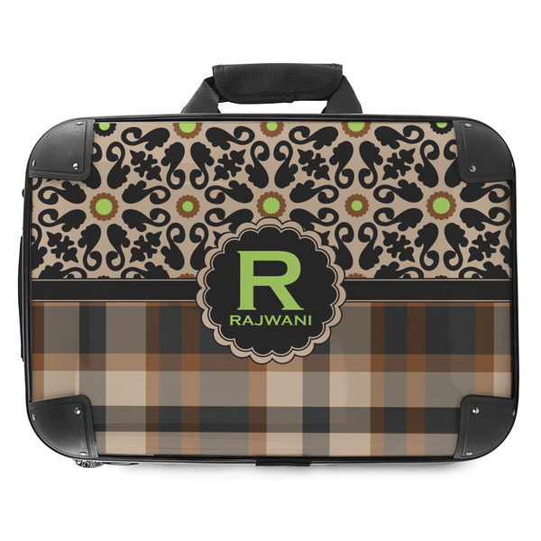 Custom Moroccan Mosaic & Plaid Hard Shell Briefcase - 18" (Personalized)