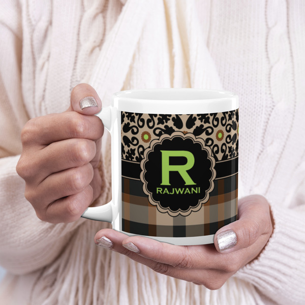 Moroccan Mosaic & Plaid 20oz Coffee Mug - LIFESTYLE