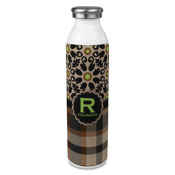 Moroccan Mosaic & Plaid 20oz Stainless Steel Water Bottle - Full Print (Personalized)