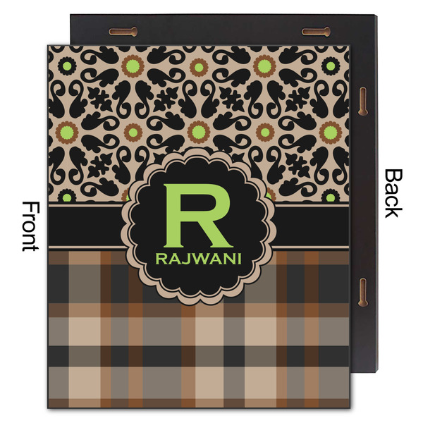 Moroccan Mosaic & Plaid 20x24 Wood Print - Front & Back View