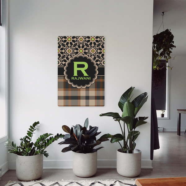 Moroccan Mosaic & Plaid 20x30 - Canvas Print - In Context