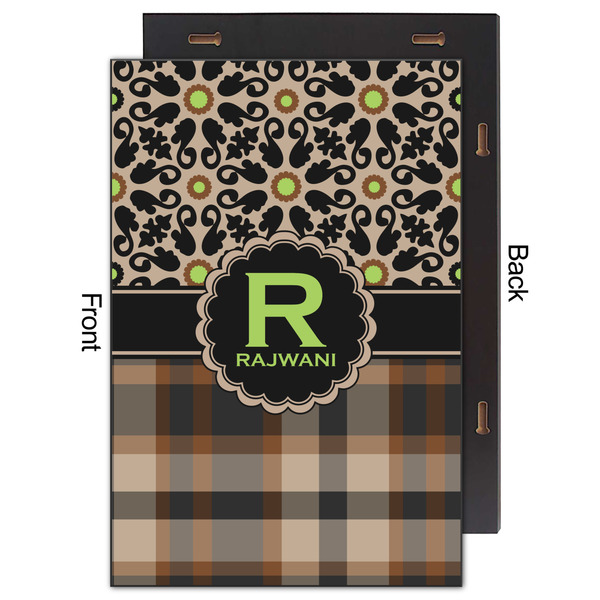 Moroccan Mosaic & Plaid 20x30 Wood Print - Front & Back View