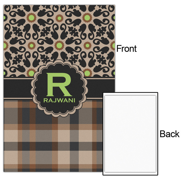 Moroccan Mosaic & Plaid 24x36 - Matte Poster - Front & Back
