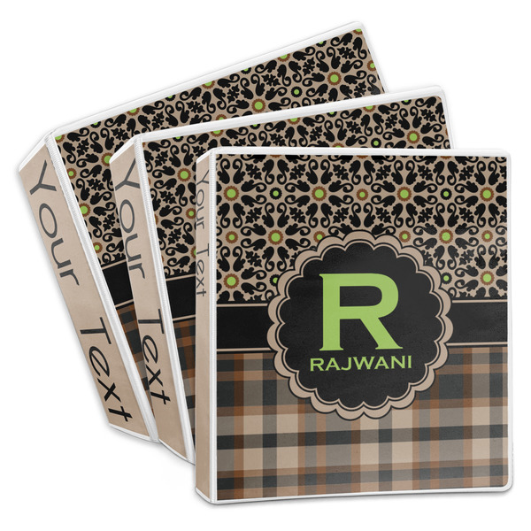 Custom Moroccan Mosaic & Plaid 3-Ring Binder (Personalized)