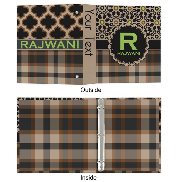 Moroccan Mosaic & Plaid 3 Ring Binders - Full Wrap - 1" - APPROVAL