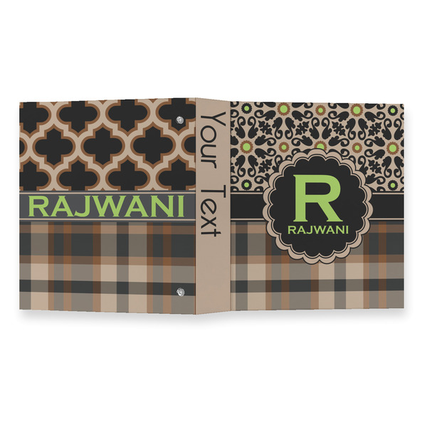 Moroccan Mosaic & Plaid 3 Ring Binders - Full Wrap - 1" - OPEN OUTSIDE