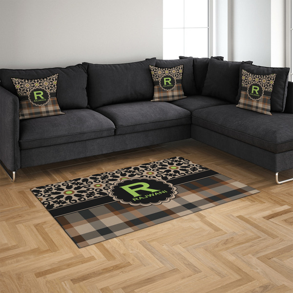 Moroccan Mosaic & Plaid 4'x6' Indoor Area Rugs - IN CONTEXT