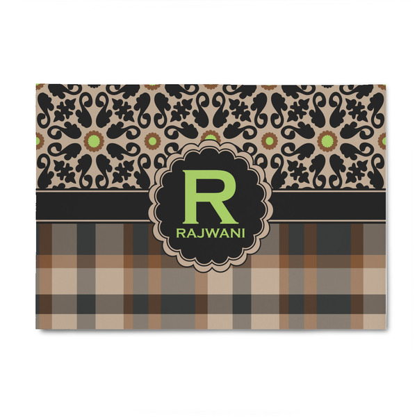 Custom Moroccan Mosaic & Plaid 4' x 6' Indoor Area Rug (Personalized)