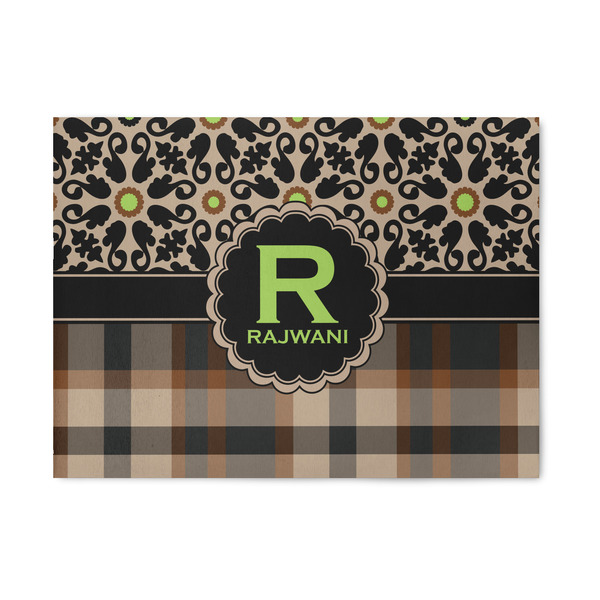 Custom Moroccan Mosaic & Plaid 5' x 7' Indoor Area Rug (Personalized)