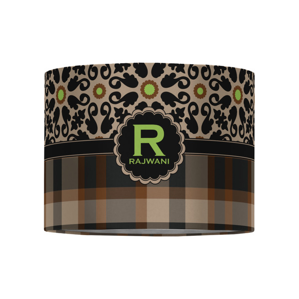 Moroccan Mosaic & Plaid 8" Drum Lampshade - FRONT (Fabric)